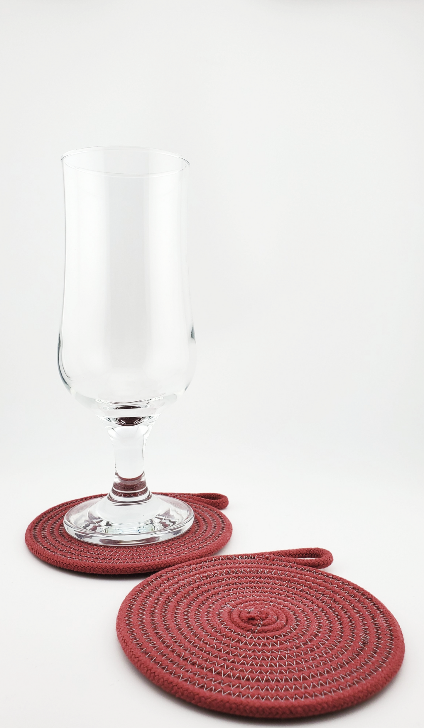 Red Coasters With Glass